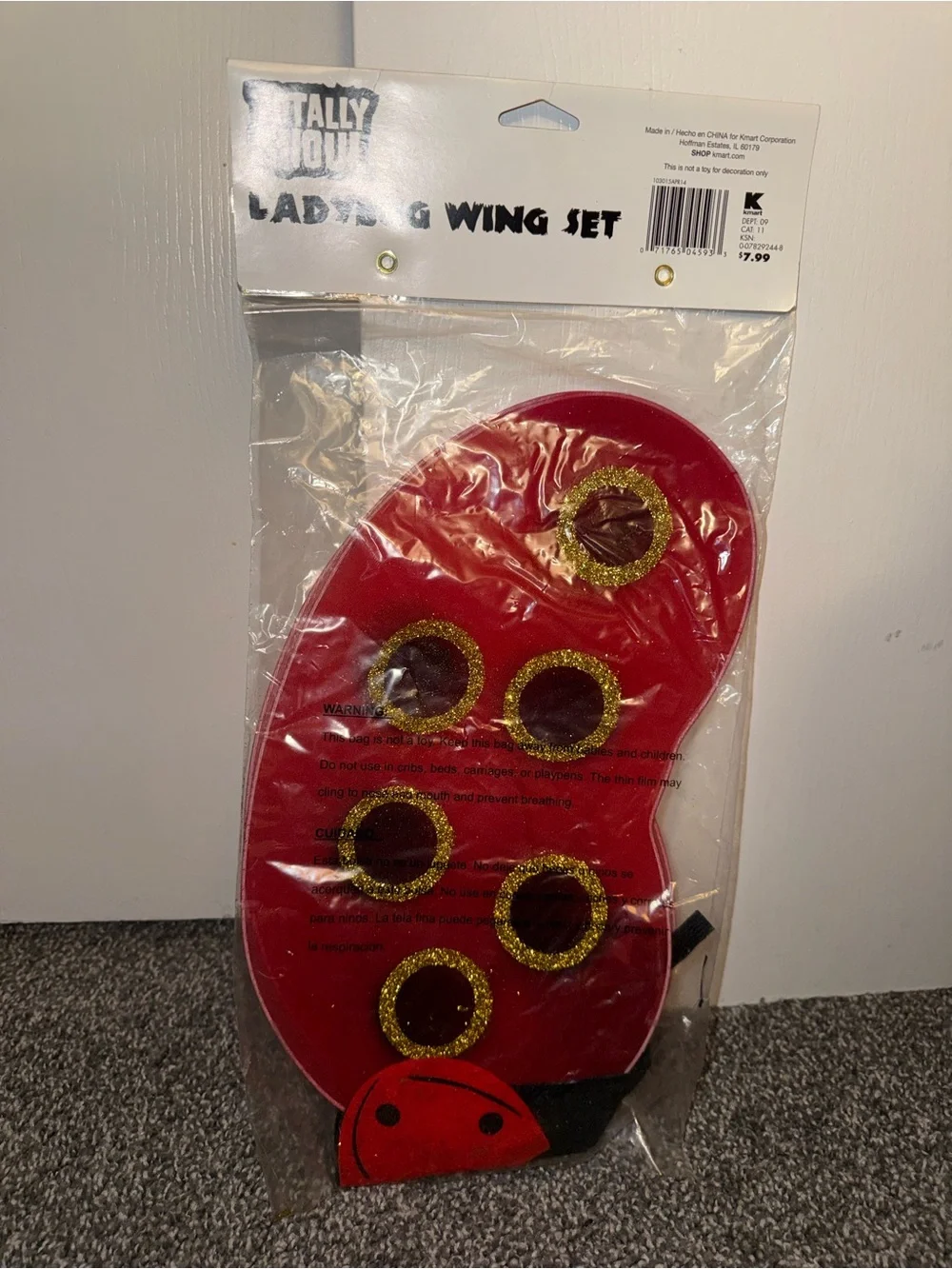 Totally Ghoul Ladybug Wing Set Costume Halloween Red Black New Sealed Kmart